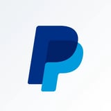 PayPal logo featuring a stylized P in dark blue and bright cyan blue colors